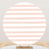 Rosa Weiß Streifen Runden Geburtstag Hintergrund Für Party